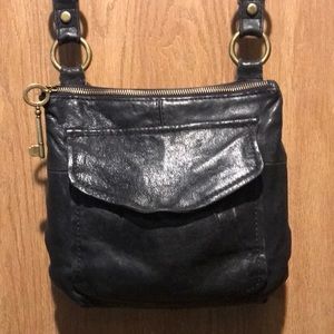 Fossil Black Soft Leather Crossbody RARE FIND